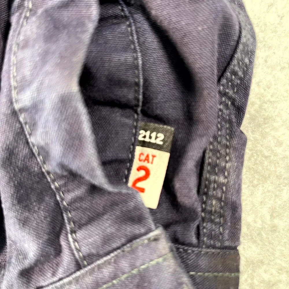 Carhartt Jacket Mens XL Blue Cotton Flame Resistant Workwear Collared Snap Front